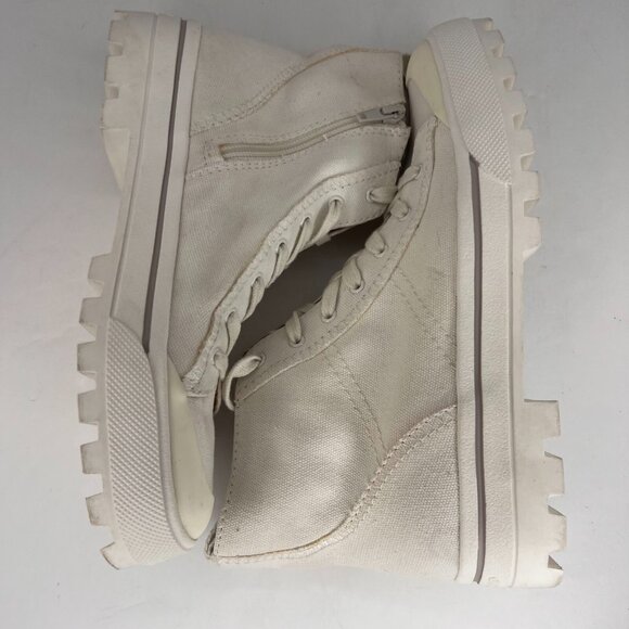 Lucky Brand Womens Eisley White Hi Top Comfort Lace Up Canvas Size 8 M Sneakers - Picture 6 of 9